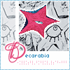The starfish-demon Decarabia, as depicted in the Shin Megami Tensei series. Floating and blinking.